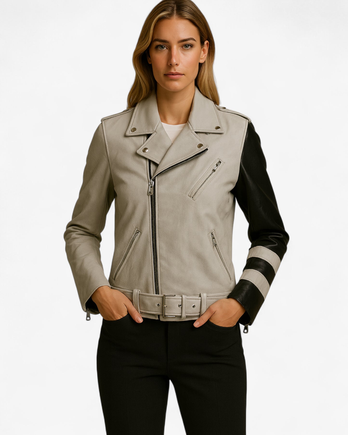 Dual Tone Rider Leather Jacket