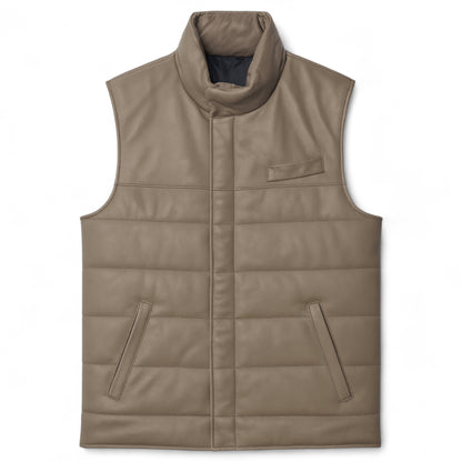 Puffer Leather Vest