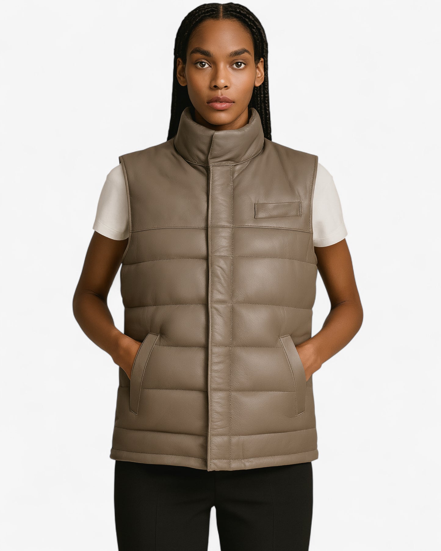 Sleek Padded Leather Vest