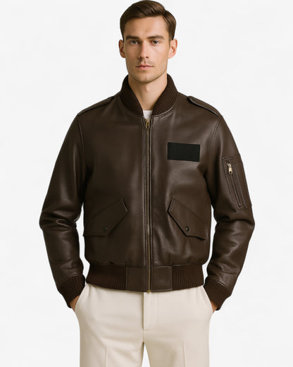 Classic Aviator Leather Bomber