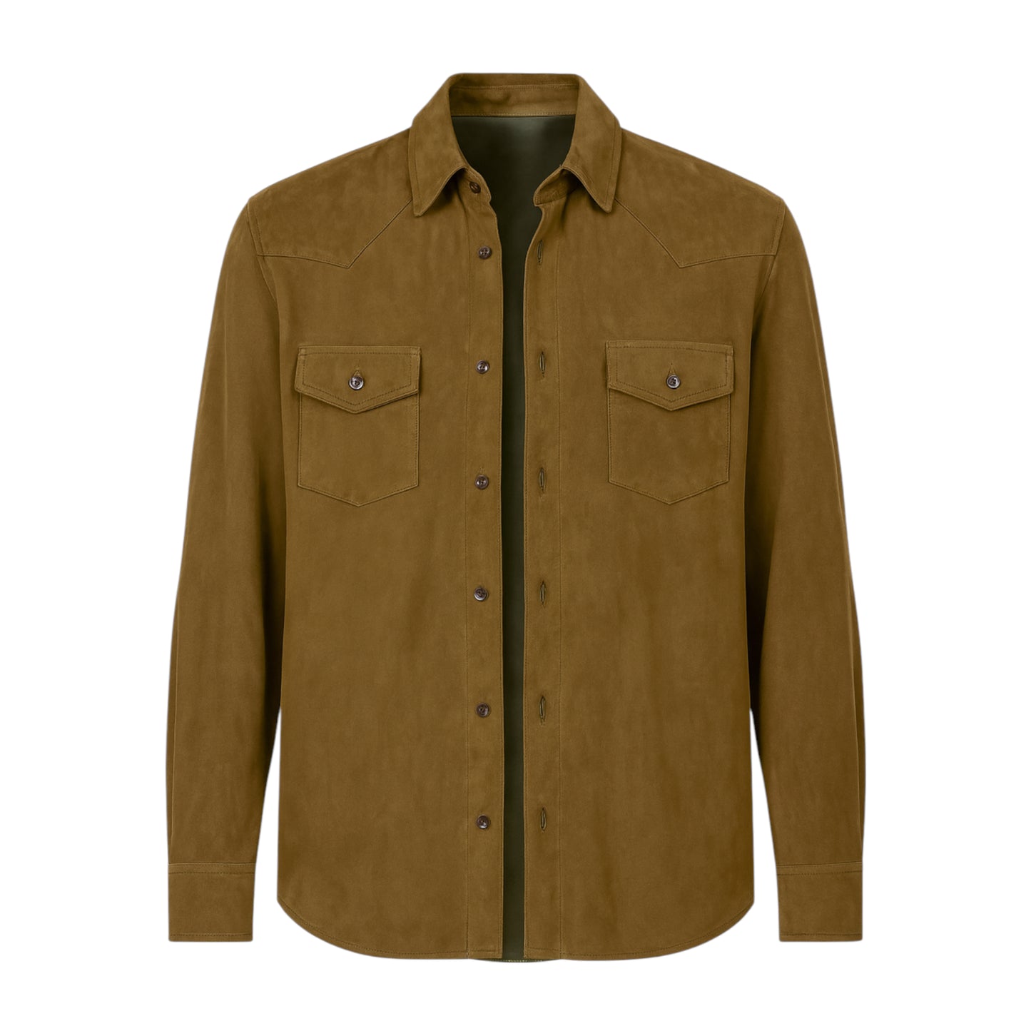 Sage Suede Shirt Jacket