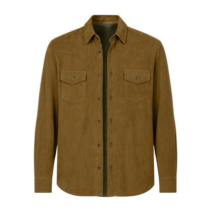 Sage Suede Shirt Jacket